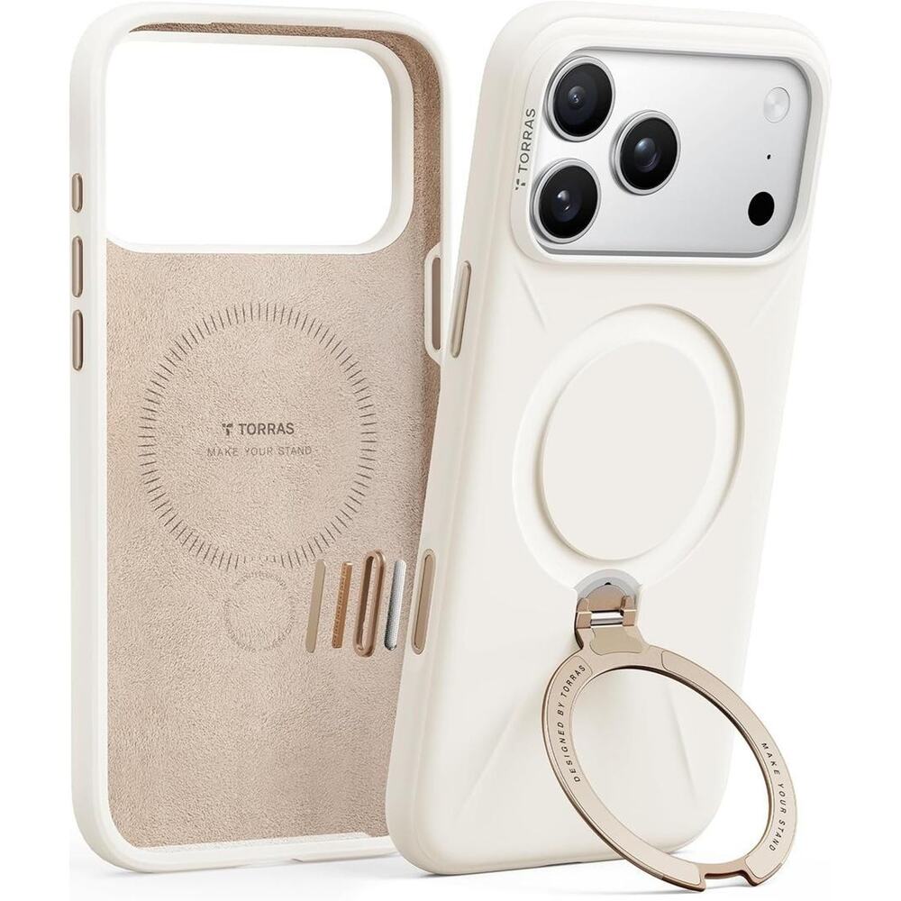 TORRAS Q3 iPhone 17 Pro Case 360 Spin Magnetic Stand Silicone Camera Control
